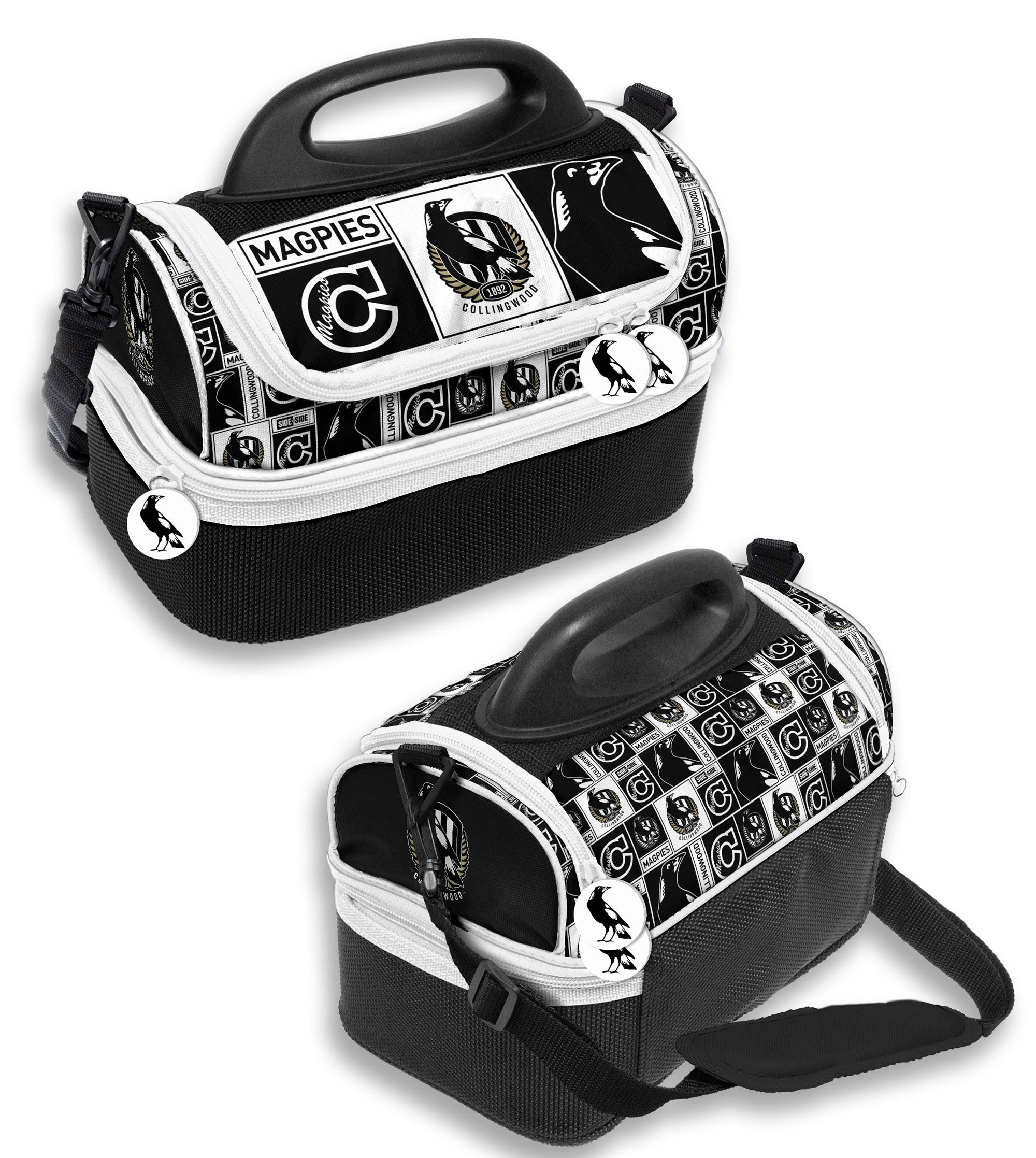 AFL Collingwood Magpies Print Dome Cooler Bag - Insulated Lunch Box-Work, School