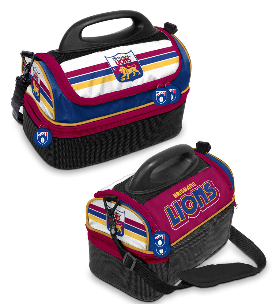AFL Brisbane Lions Retro Dome Cooler Bag - Insulated Lunch Box Work School