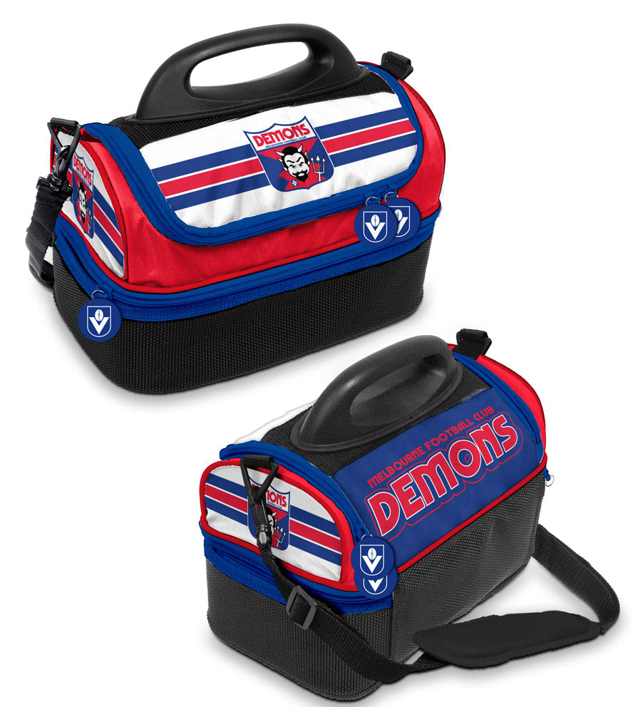 AFL Melbourne Demons Retro Dome Cooler Bag - Insulated Lunch Box Work School