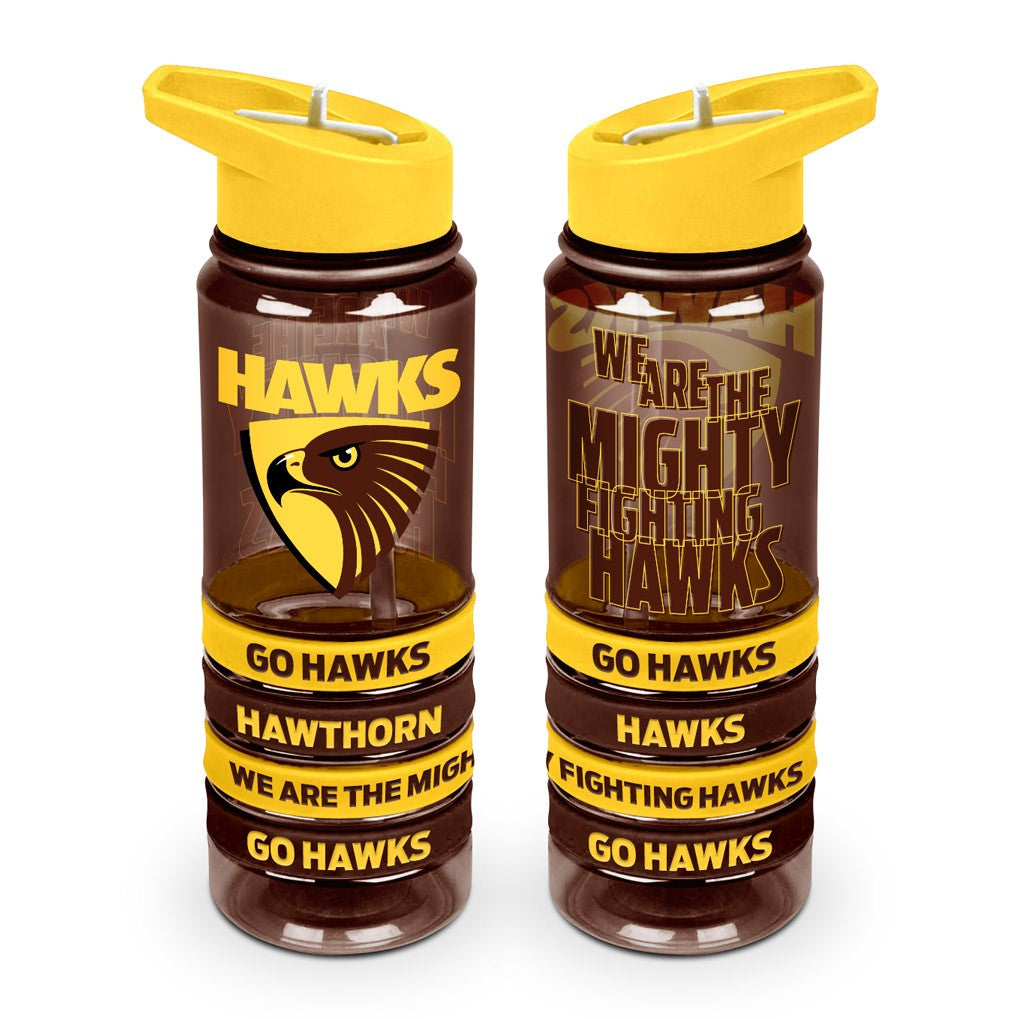 AFL Hawthorn Hawks Tritan Drink Bottle with Wrist Bands