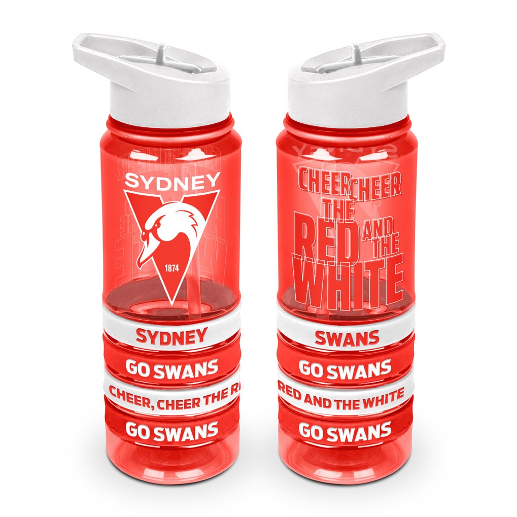 AFL Sydney Swans Drink Bottle with Wrist Bands