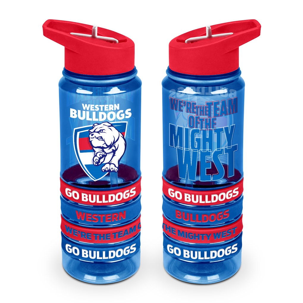 AFL Western Bulldogs Drink Bottle with Wrist Bands