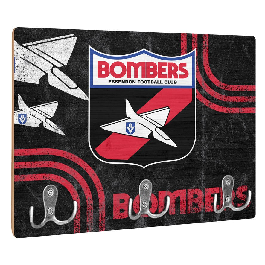 AFL Heritage Essendon Bombers Wall Key Rack Holder - Retro