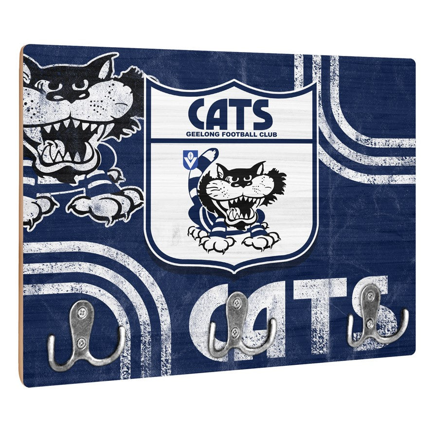 AFL Heritage Geelong Cats Wall Key Rack Holder - Retro