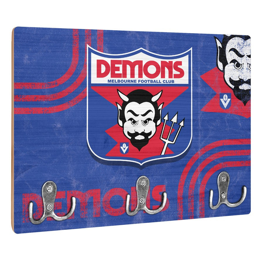 AFL Heritage Melbourne Demons Wall Key Rack Holder - Retro