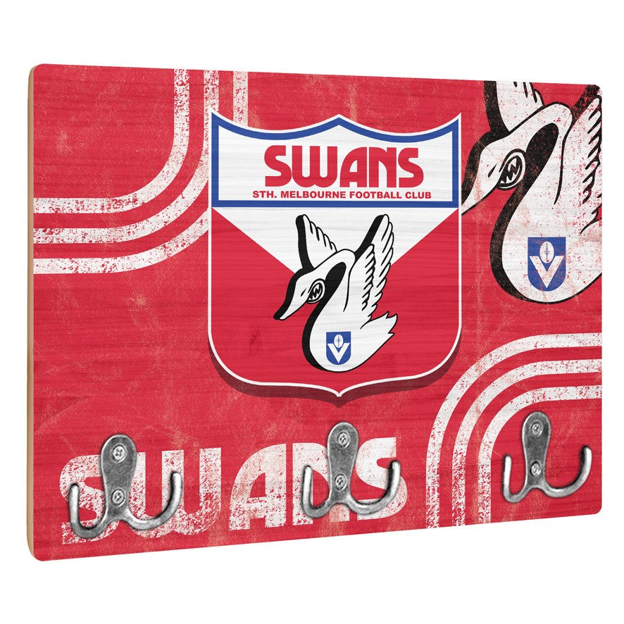 AFL Heritage Sydney Swans Wall Key Rack Holder - Retro