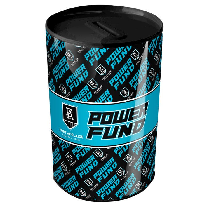 AFL Port Adelaide Power Tin Money Box with Coin Slot