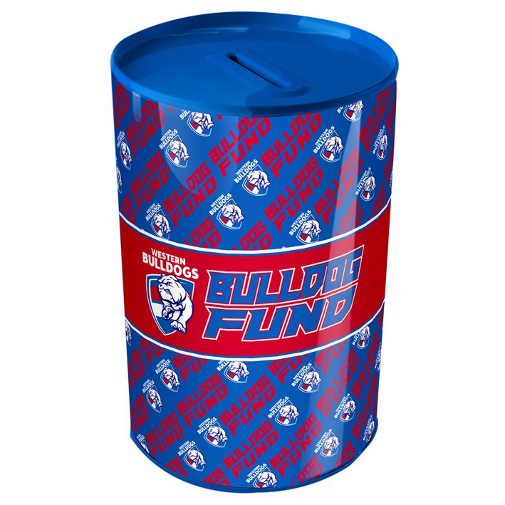 AFL Western Bulldogs Tin Money Box with Coin Slot