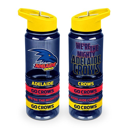 AFL Adelaide Crows Tritan Drink Bottle with Wrist Bands