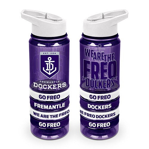 AFL Fremantle Dockers Tritan Drink Bottle with Wrist Bands