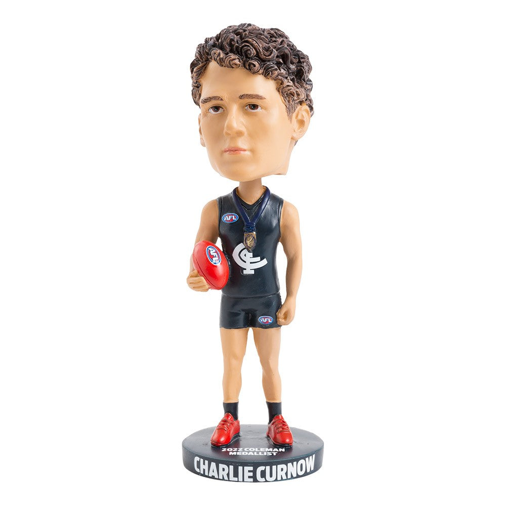 AFL Carlton Blues CHARLIE CURNOW Coleman Medal Bobblehead Collectable 18cm tall