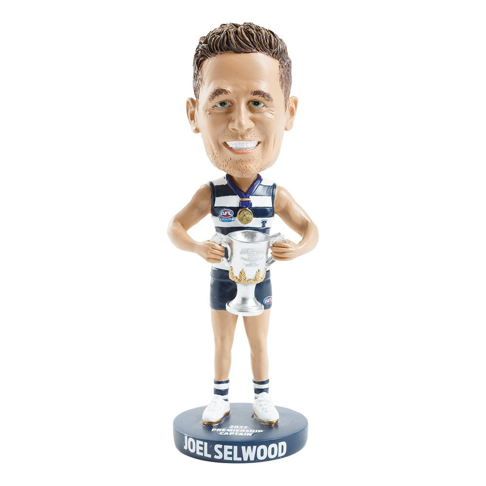 AFL Geelong Cats  JOEL SELWOOD Premiership Capt Bobblehead Collectable 18cm tall