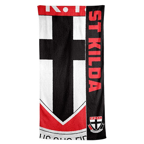 AFL St Kilda Saints Beach Towel - 150x75cm (Gym, Swimming, Shower, Bath)