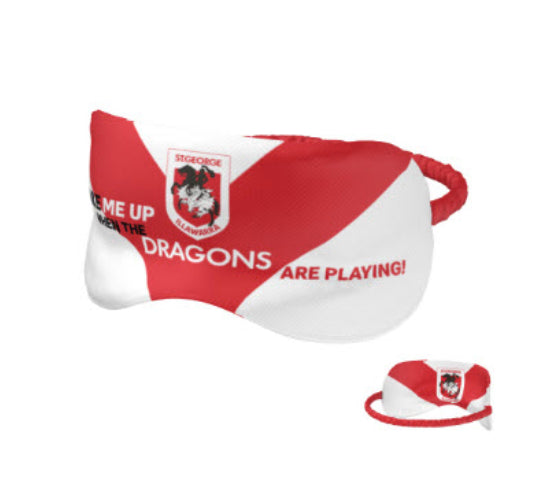 NRL St George Dragons Sleep Mask - Double Sided - Official NRL Product