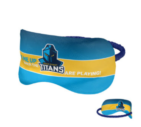 NRL Gold Coast Titans Sleep Mask - Double Sided - Official NRL Product