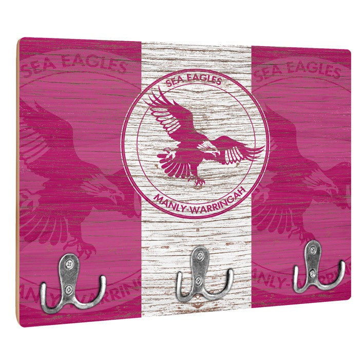 NRL Heritage Manly Warringah Sea Eagles Wall Key Rack Holder - Retro