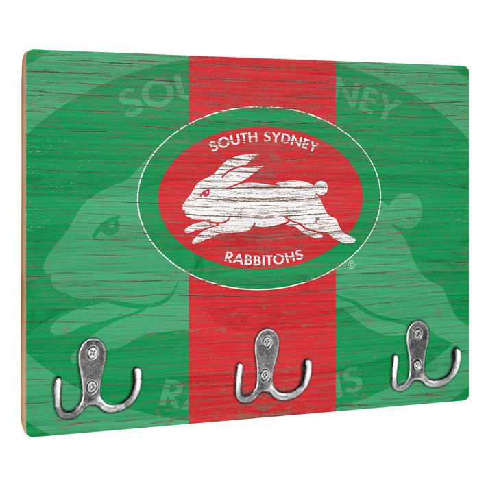 NRL Heritage South Sydney Rabbitohs Wall Key Rack Holder - Retro