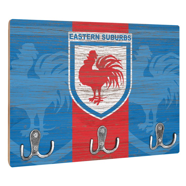 NRL Heritage Sydney Roosters Eastern Suburbs Wall Key Rack Holder - Retro