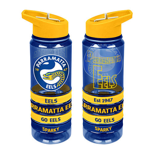 NRL Parramatta Eels Tritan Drink Bottle with Wrist Bands