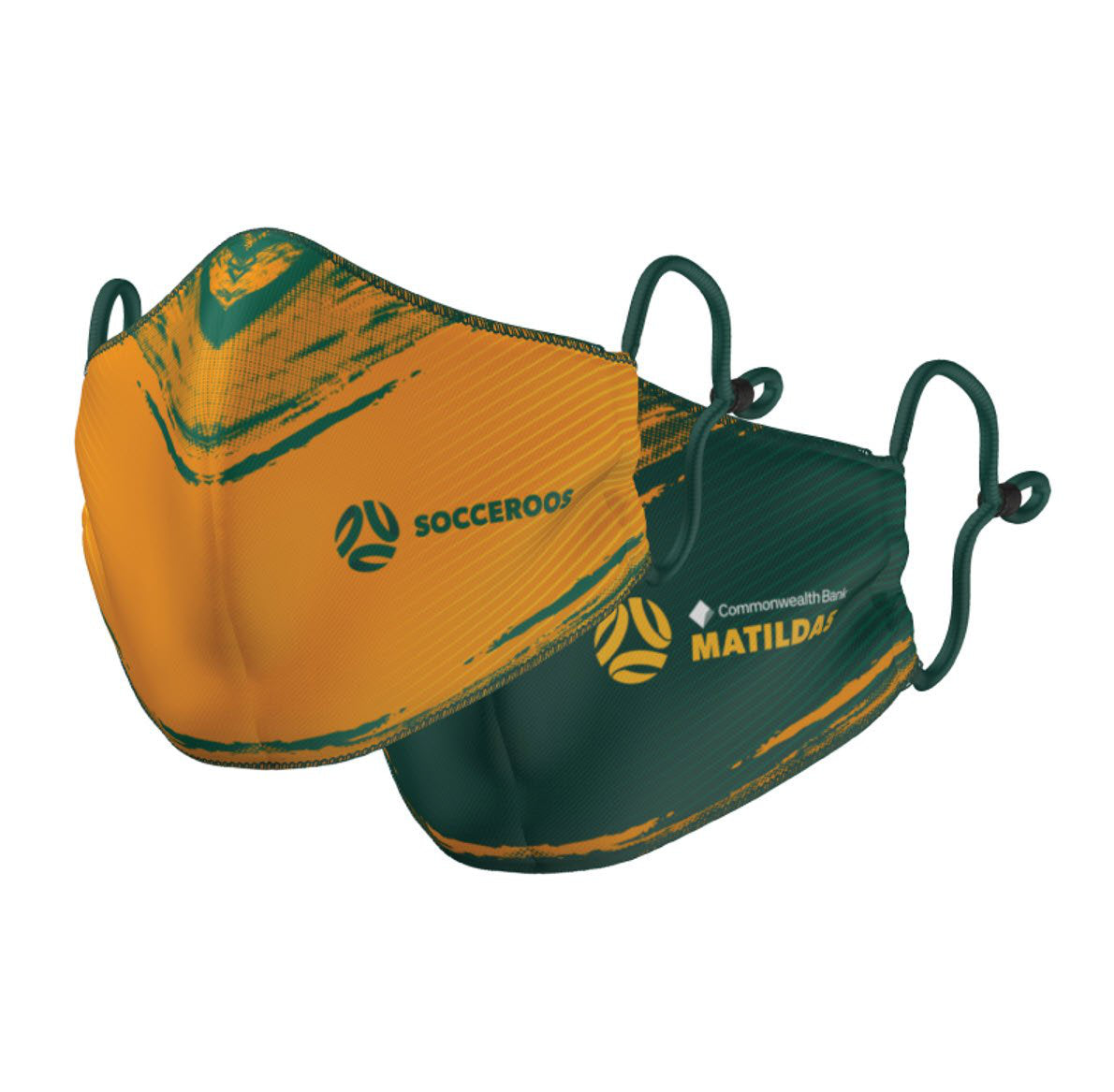 Socceroos & Matildas Face Mask Reversible Washable: 3 Sizes available
