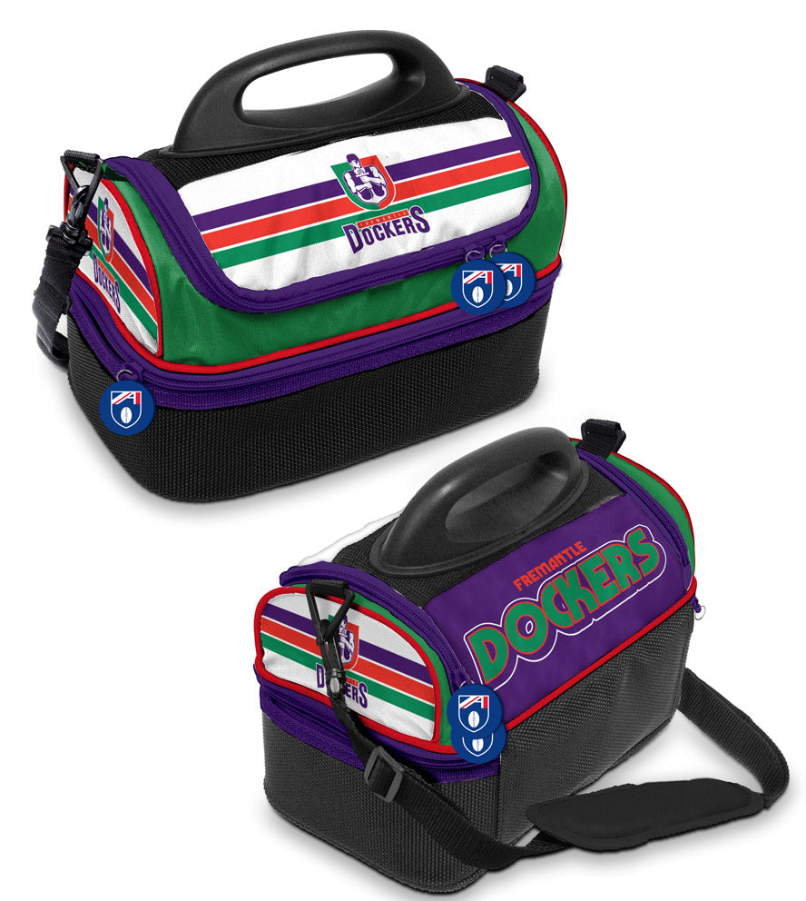 AFL Fremantle Dockers Retro Dome Cooler Bag - Insulated Lunch Box Work School