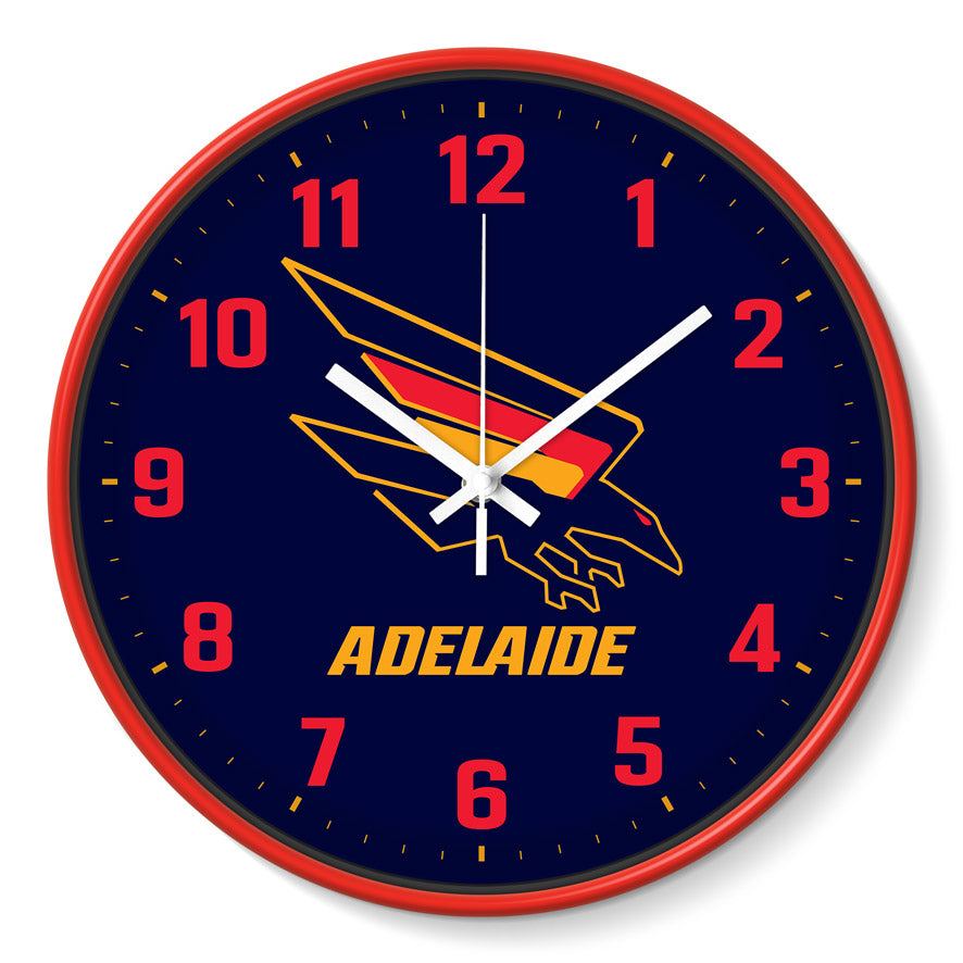 Abstract Afl Clock AFL Adelaide Crows Wall Clock 30cm Gift Present Fathers Day Mothers Day ...