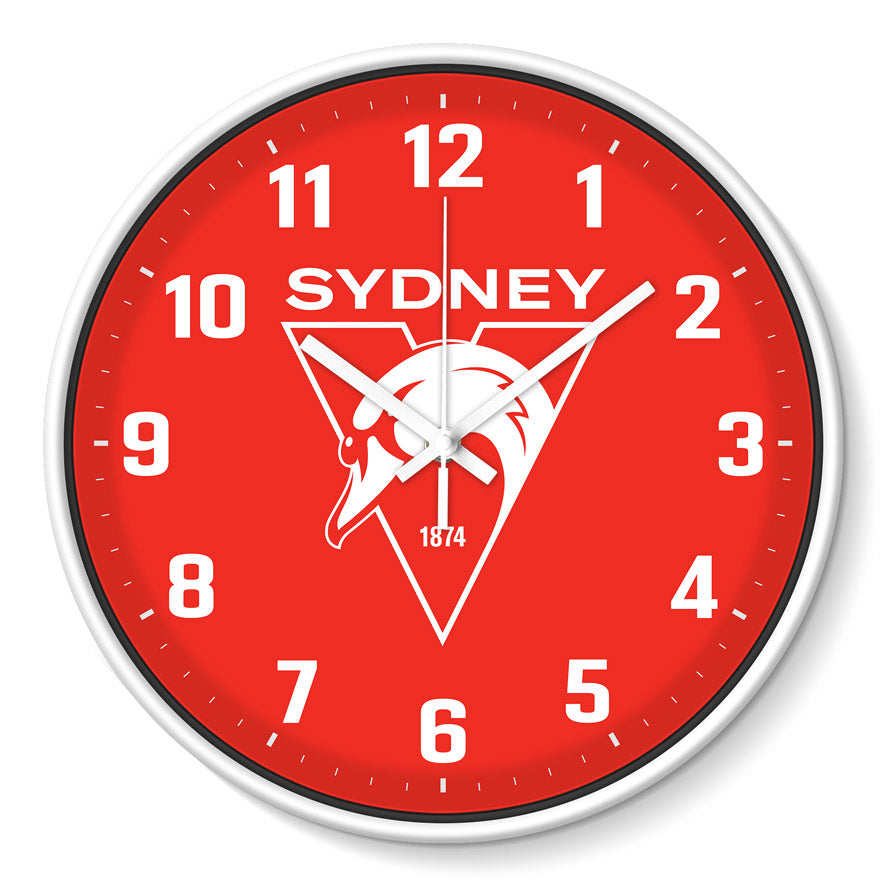 AFL Sydney Swans Wall Clock 30cm