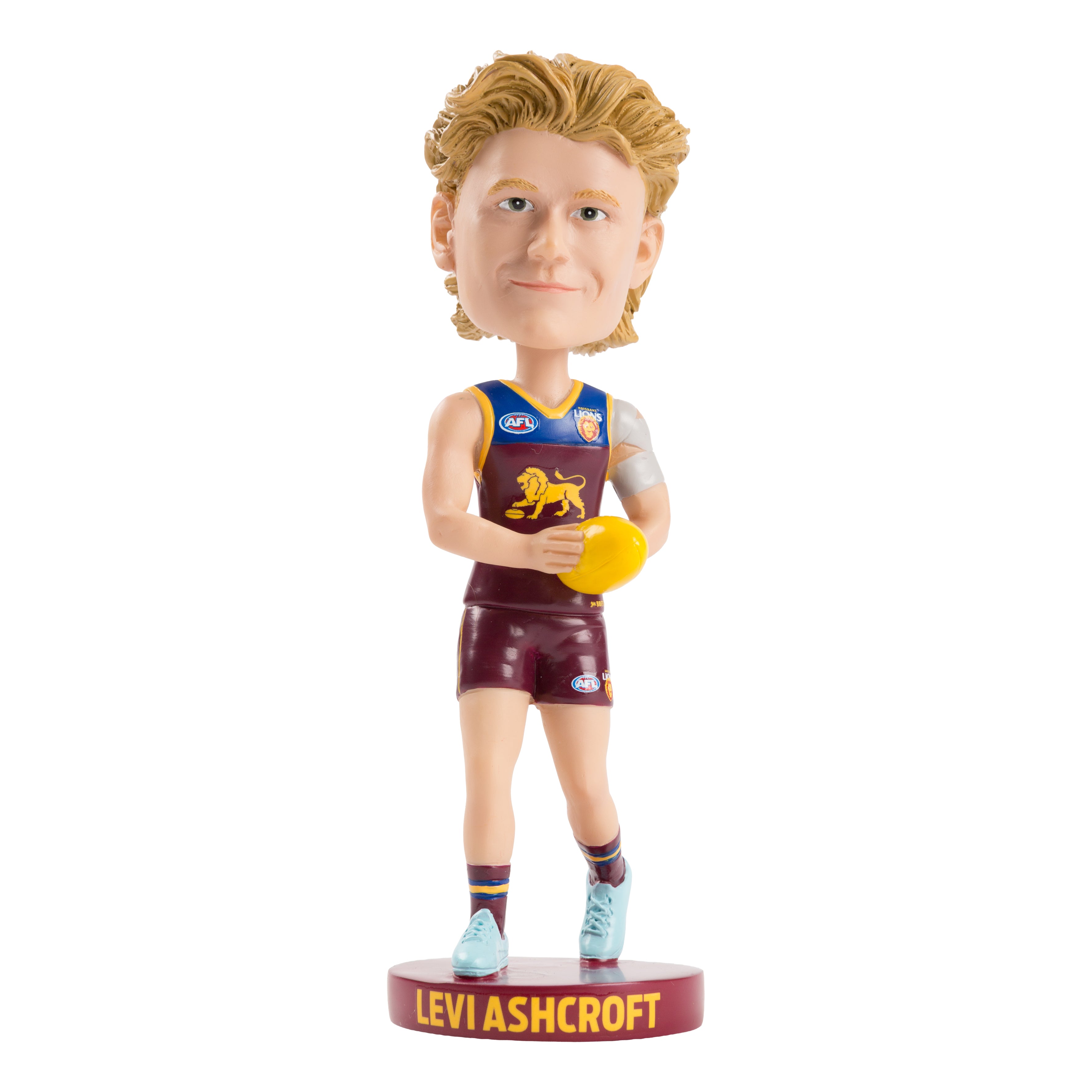 AFL Brisbane Lions LEVI ASHCROFT Bobblehead Collectable 18cm tall Statue
