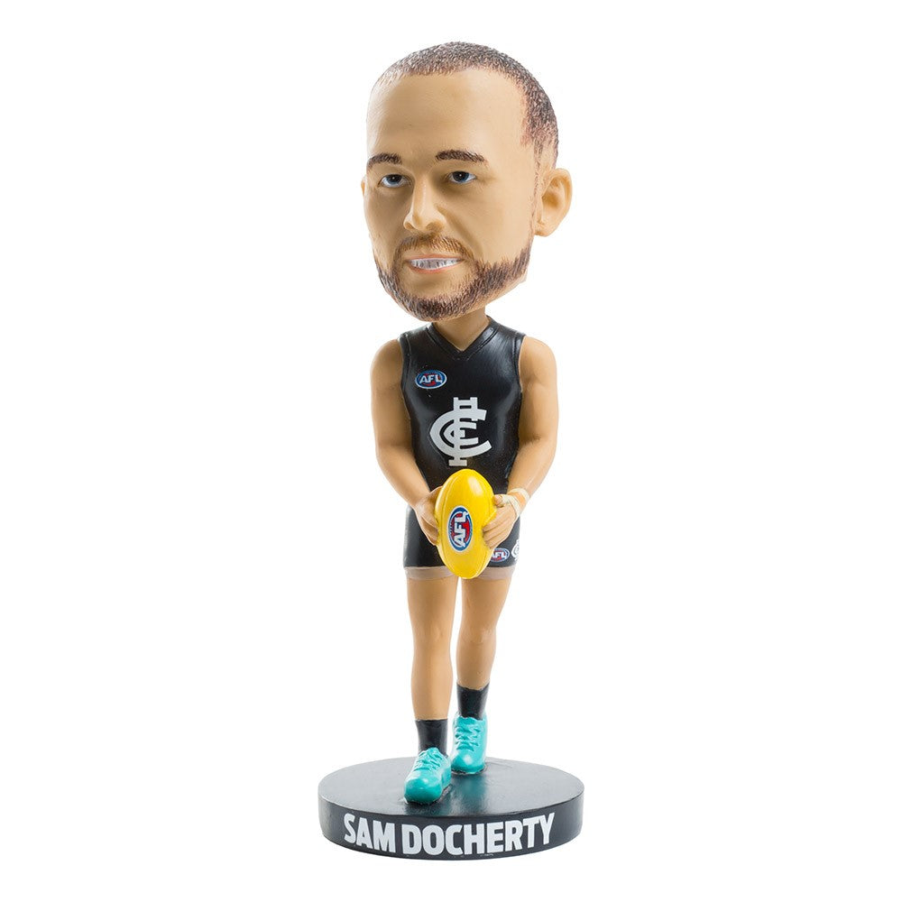 AFL Carlton Blues SAM DOCHERTY Bobblehead Collectable 18cm tall