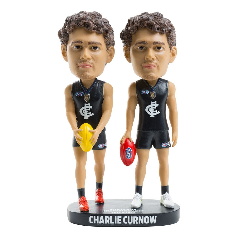 AFL Carlton Blues CHARLIE CURNOW 2022-2023 Coleman Medal Double Bobblehead 18cm