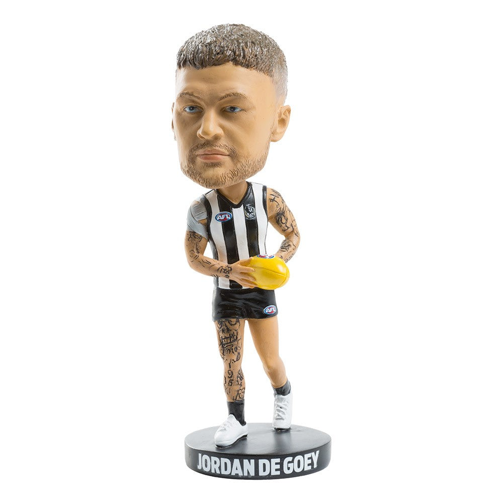 AFL Collingwood Magpies JORDAN DE GOEY Bobblehead Collectable 18cm tall