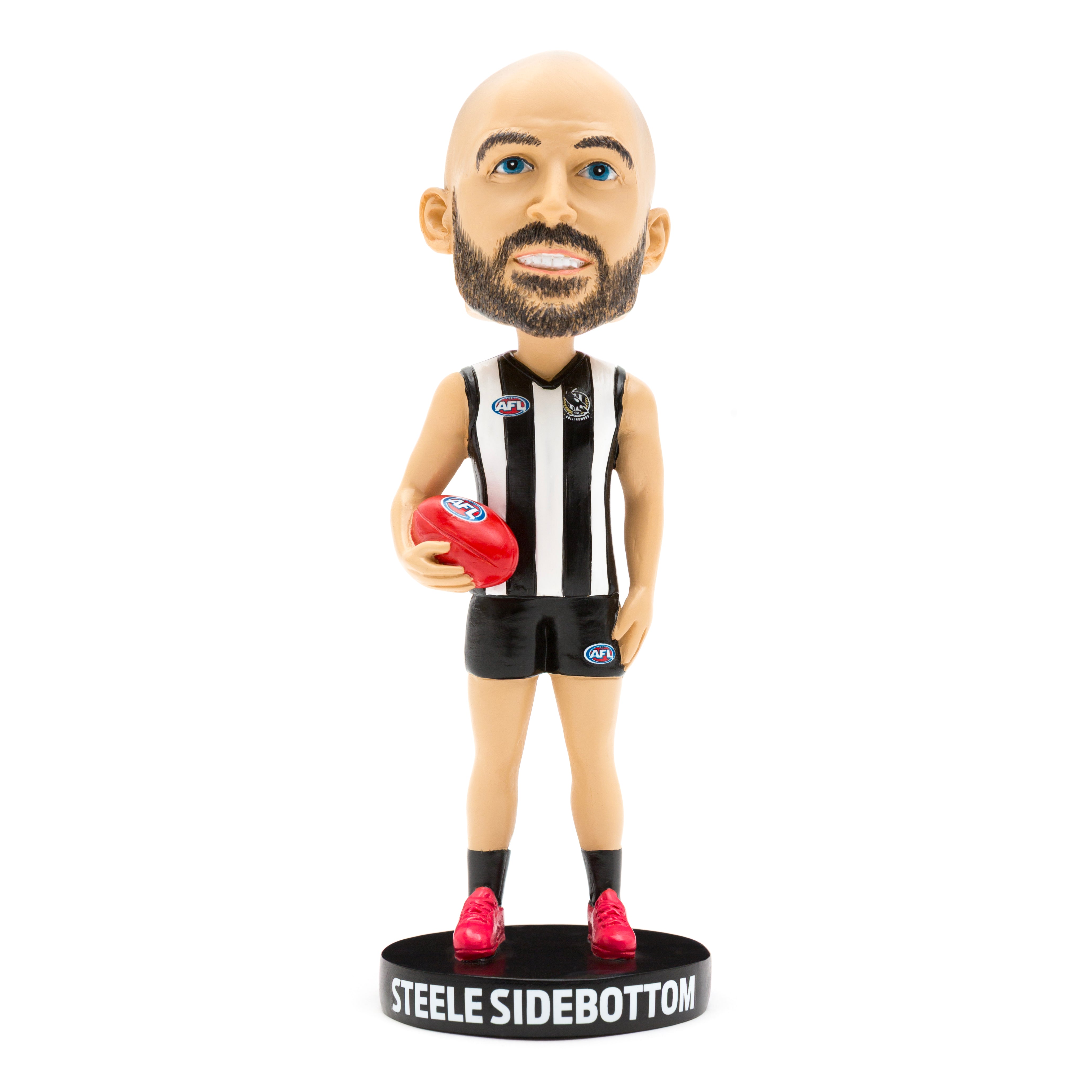 AFL Collingwood Magpies STEELE SIDEBOTTOM Bobblehead Collectable 18cm tall