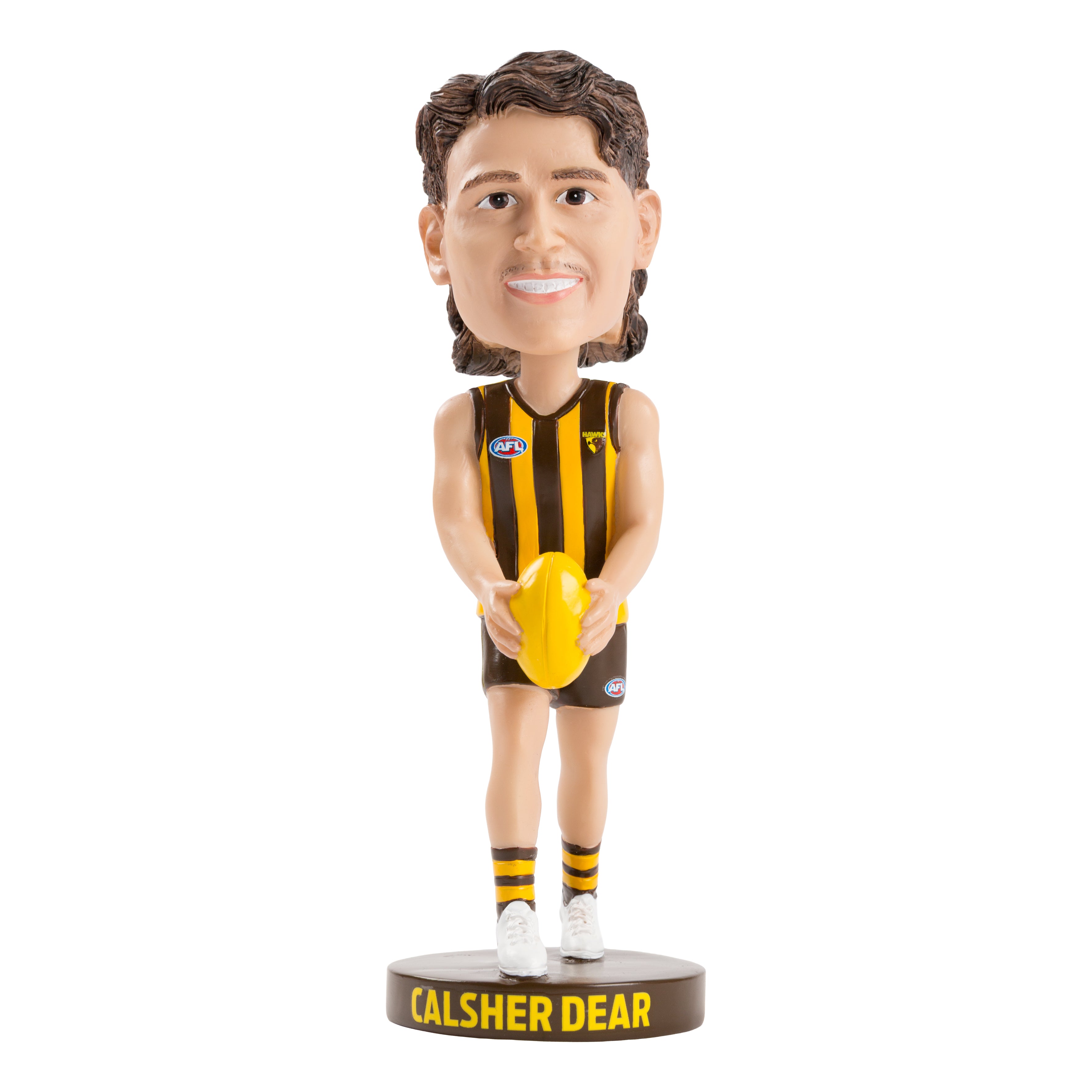 AFL Hawthorn Hawks CALSHER DEAR Bobblehead Collectable 18cm tall Statue