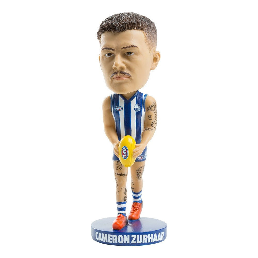 AFL North Melbourne Kangaroos CAMERON ZURHAAR Bobblehead Collectable 18cm tall