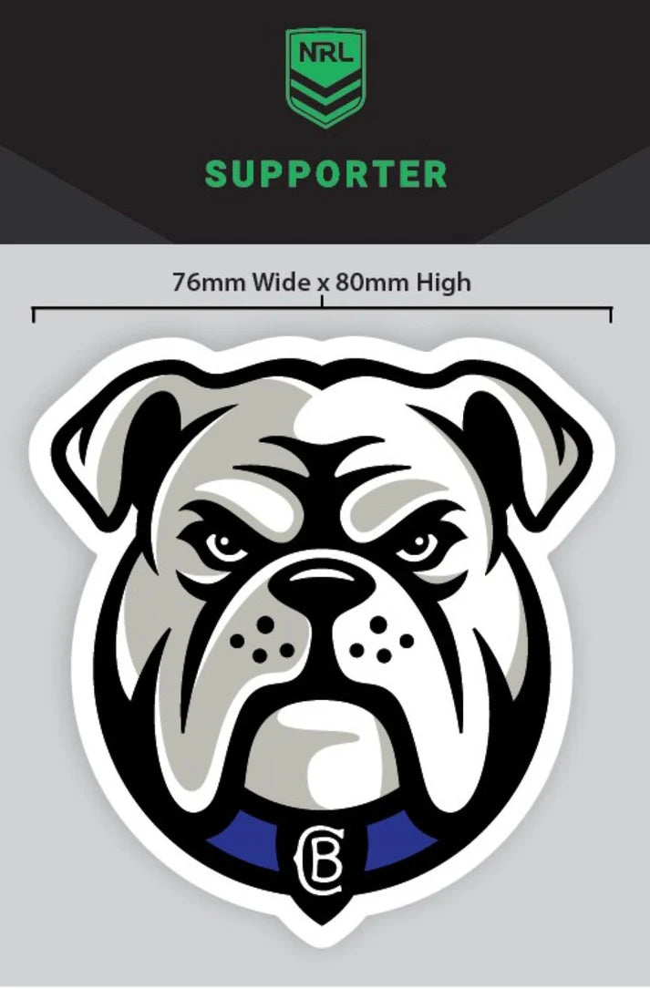 NRL Canterbury Bulldogs Mini Decal (New Logo)- 1 Sticker 8x7.6cm Cars Outdoor OK