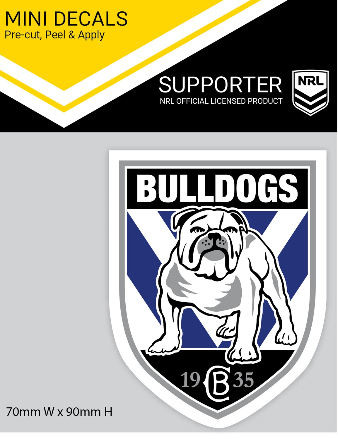 NRL Canterbury Bulldogs Mini Decal - 1 Sticker - 9x7cm Cars UV Outdoor OK