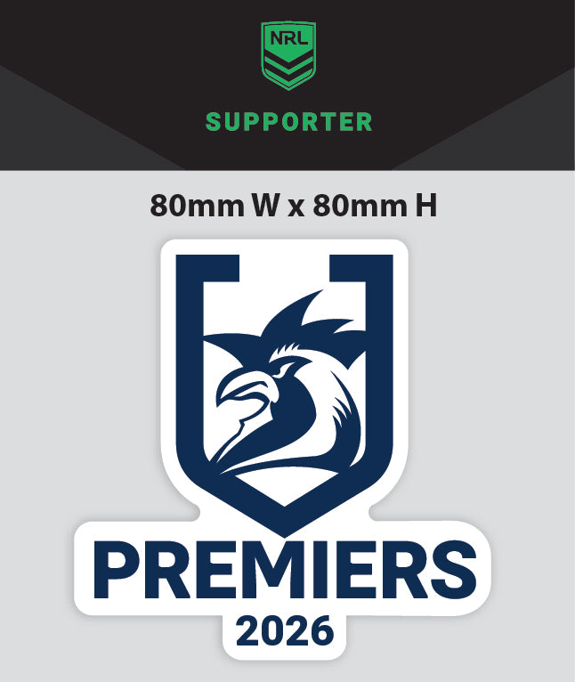 Official NRL Sydney Roosters 2026 Premiers - 1 Mini Decal Sticker 8cm x 8cm