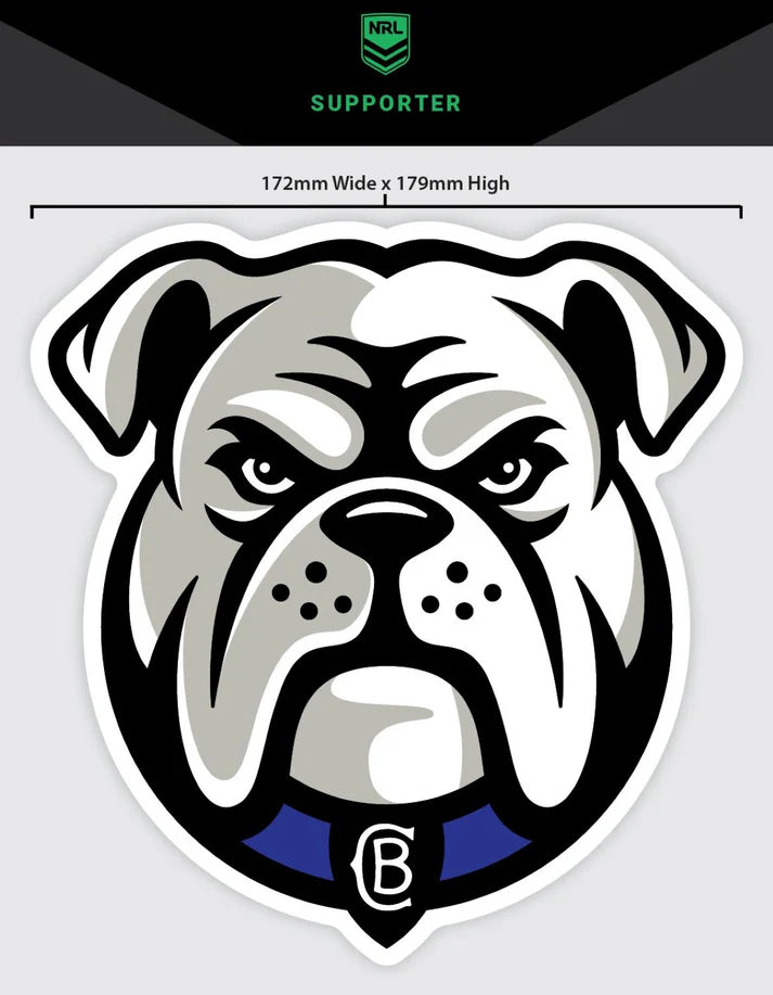 NRL Canterbury Bulldogs Medium Size Decal (New Logo)  17cm(W)x18cm(H) Stickers