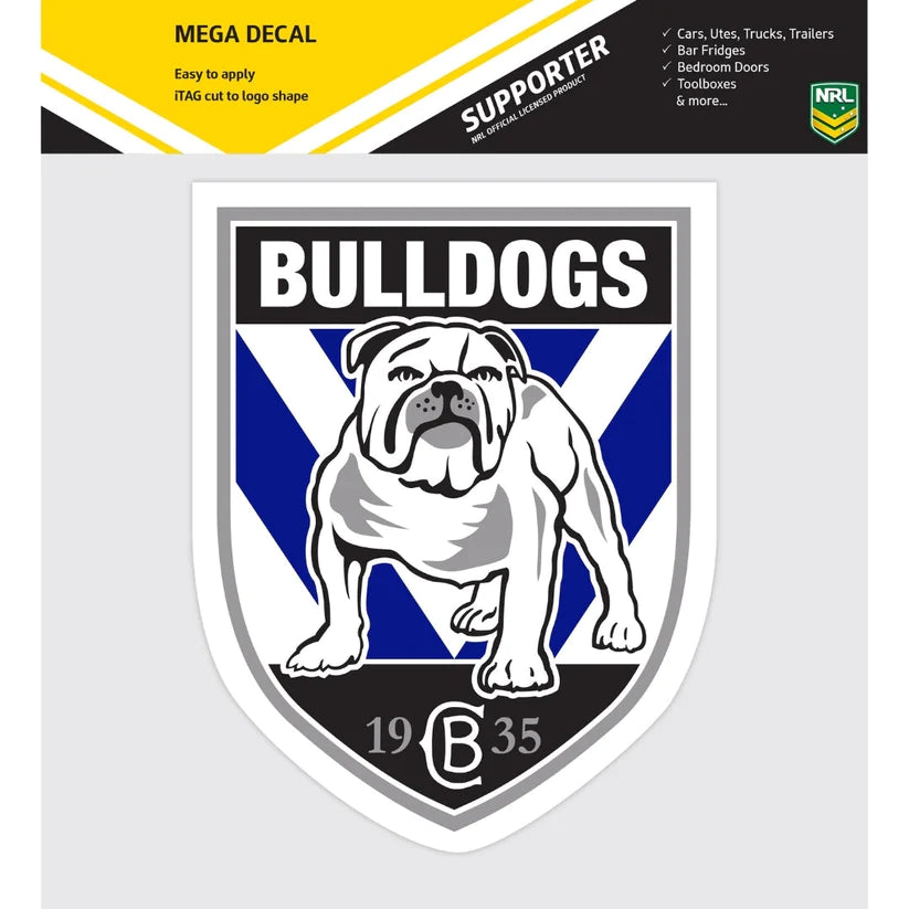 NRL Canterbury Bulldogs Mega Size Decal 25cm(H) x20cm(W) Outdoor Indoor Stickers