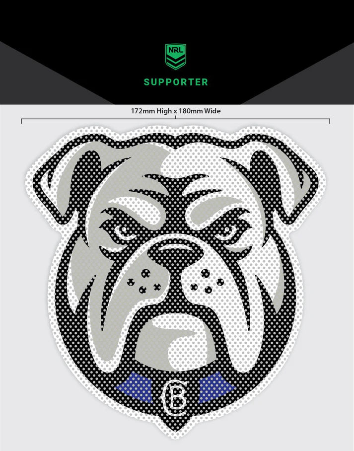 NRL Canterbury Bulldogs See Thru Decal Sticker 18cm(W) x 17cm(H) NEW Club Logo