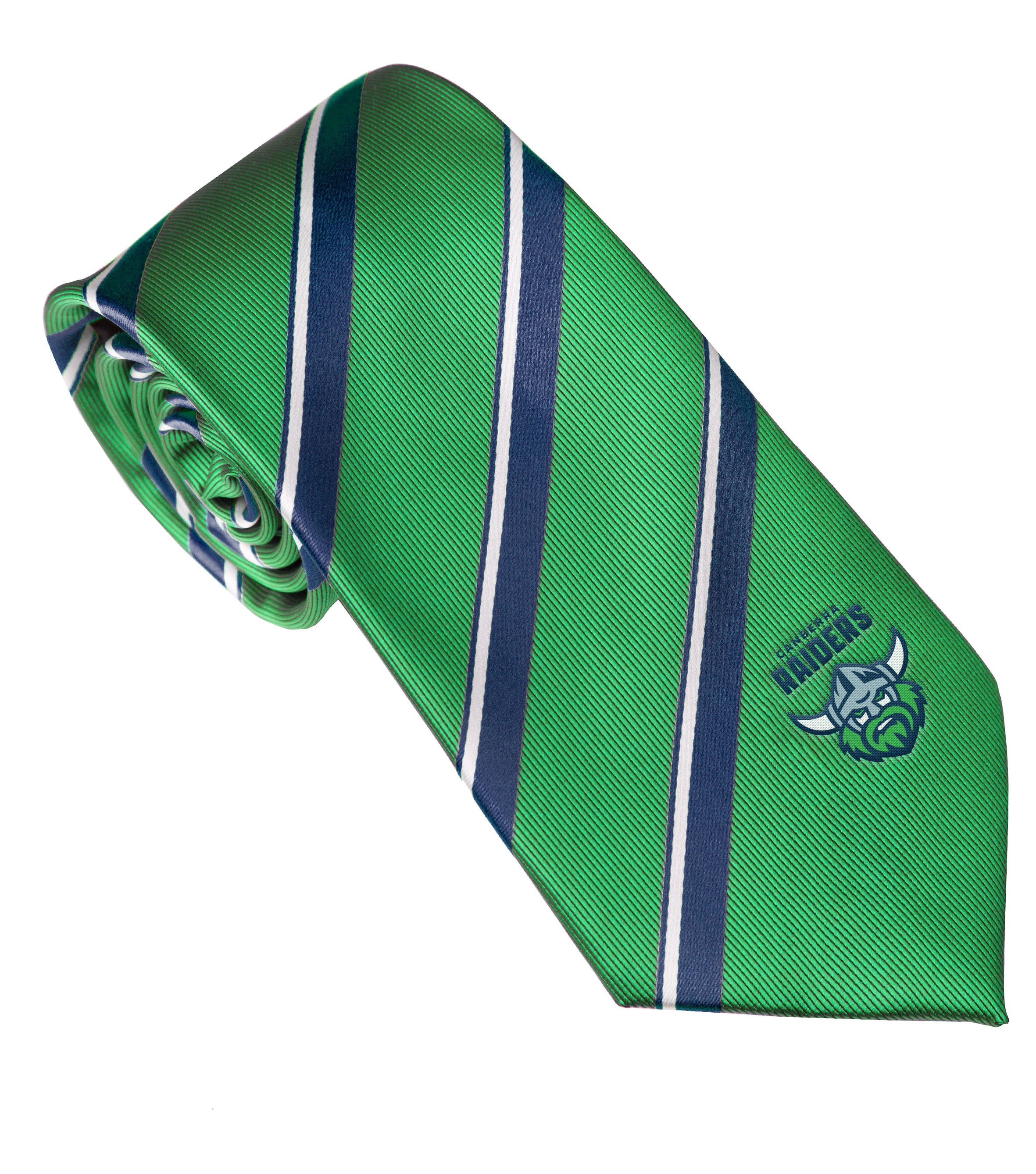 NRL Canberra Raiders Tie - Striped with embroidered team logo
