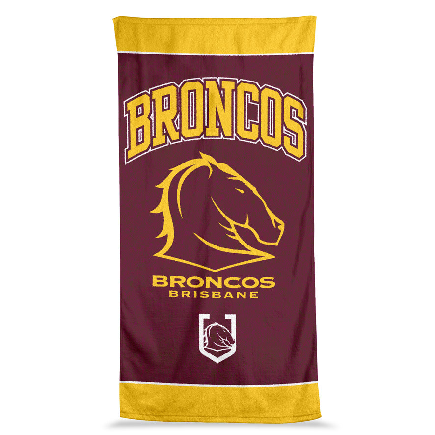 NRL Brisbane Broncos Jumbo Beach Towel - 90cm x 170cm