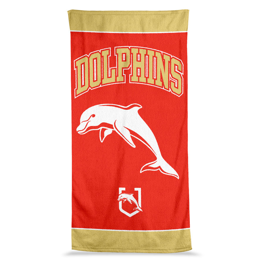 NRL Redcliffe Dolphins Jumbo Beach Towel - 90cm x 170cm