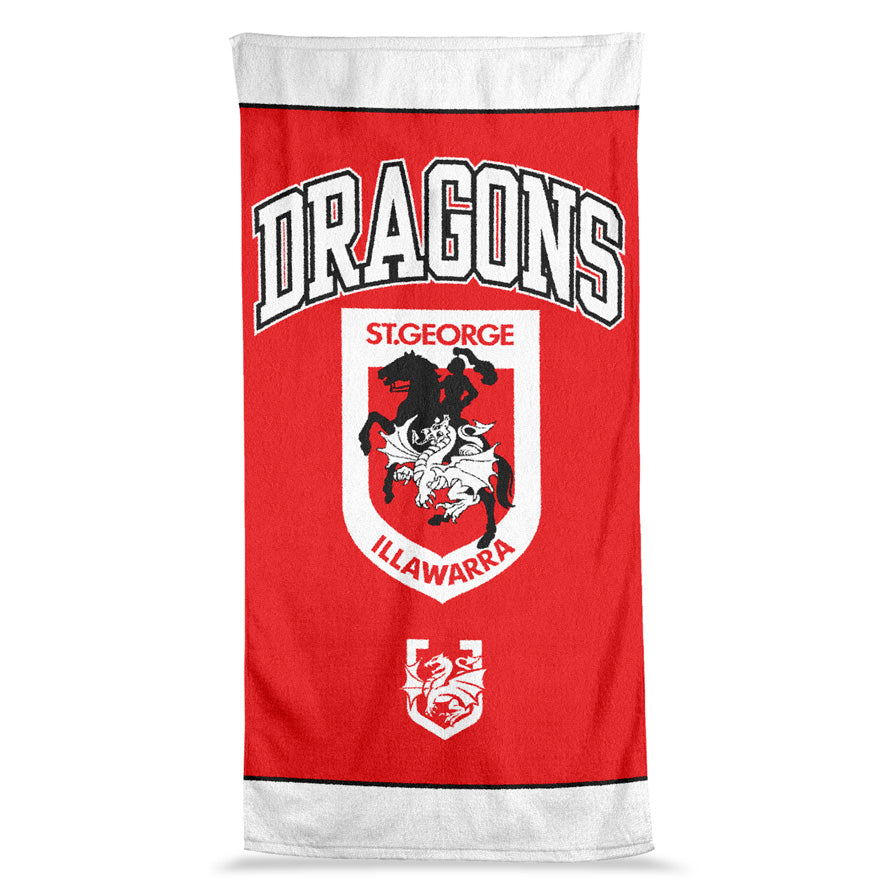 NRL St George Illawarra Dragons Jumbo Beach Towel - 90cm x 170cm