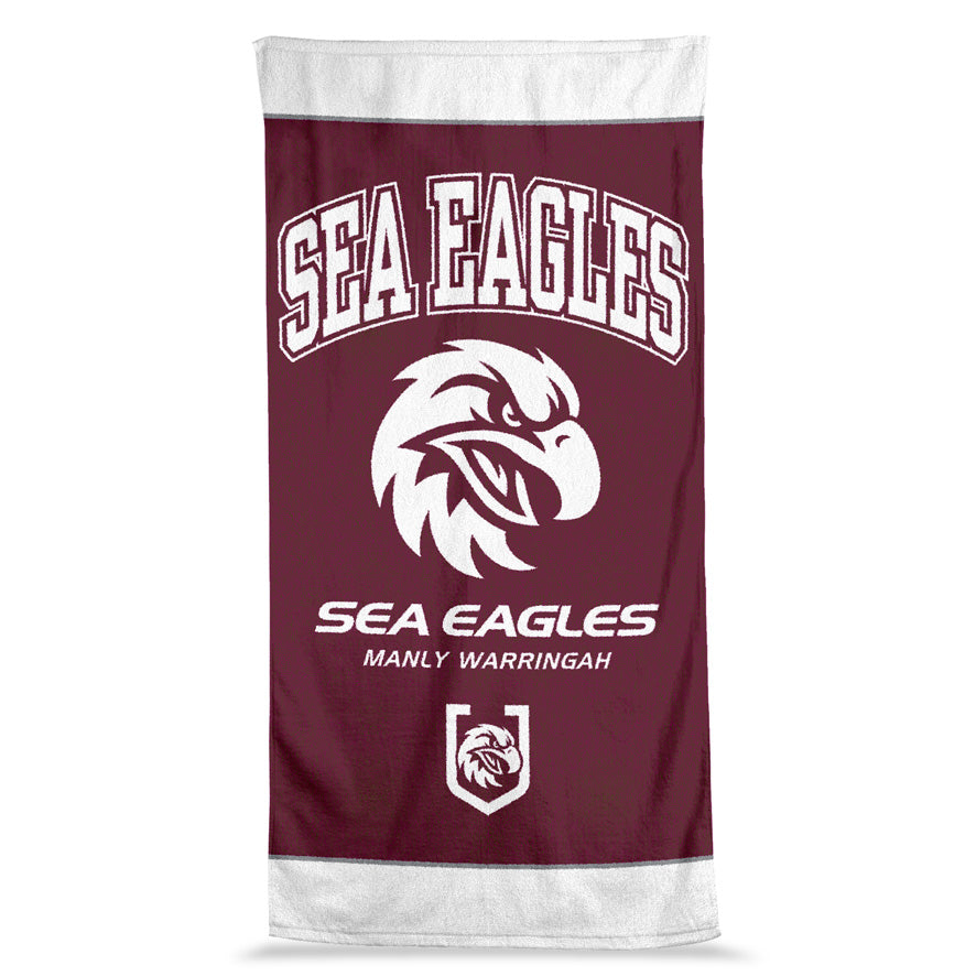 NRL Manly Sea Eagles Jumbo Beach Towel - 90cm x 170cm