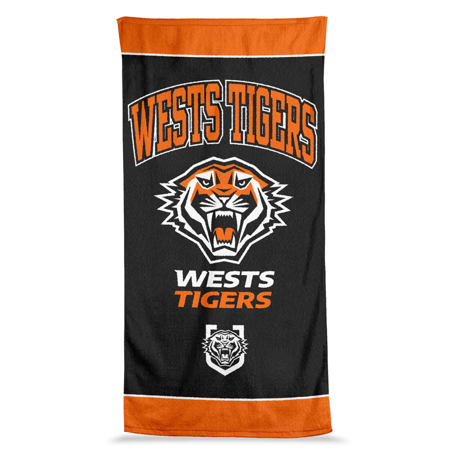 NRL Wests Tigers Jumbo Beach Towel - 90cm x 170cm