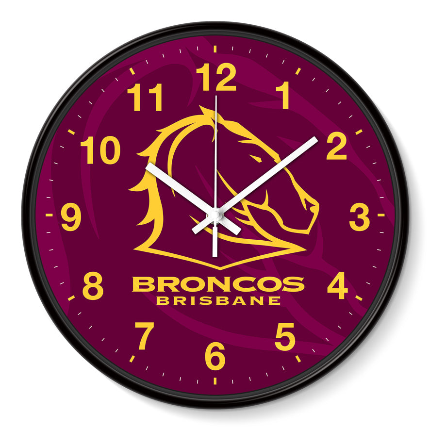 NRL Brisbane Broncos Wall Clock 30cm