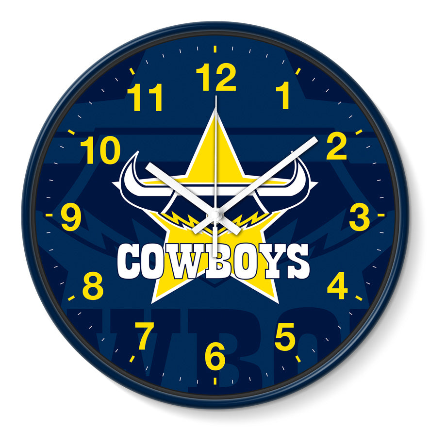 NRL North QLD Cowboys Wall Clock 30cm