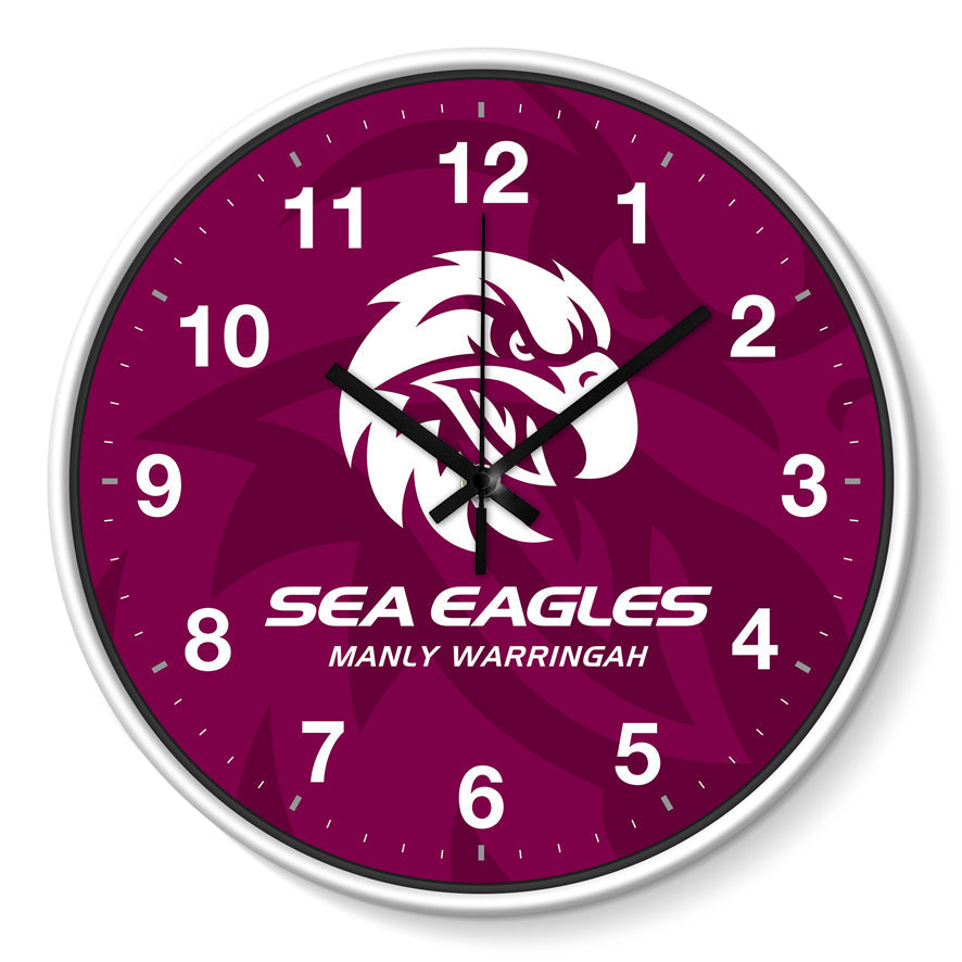 NRL Manly Sea Eagles Wall Clock 30cm