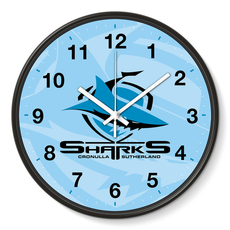 NRL Cronulla Sharks Wall Clock 30cm